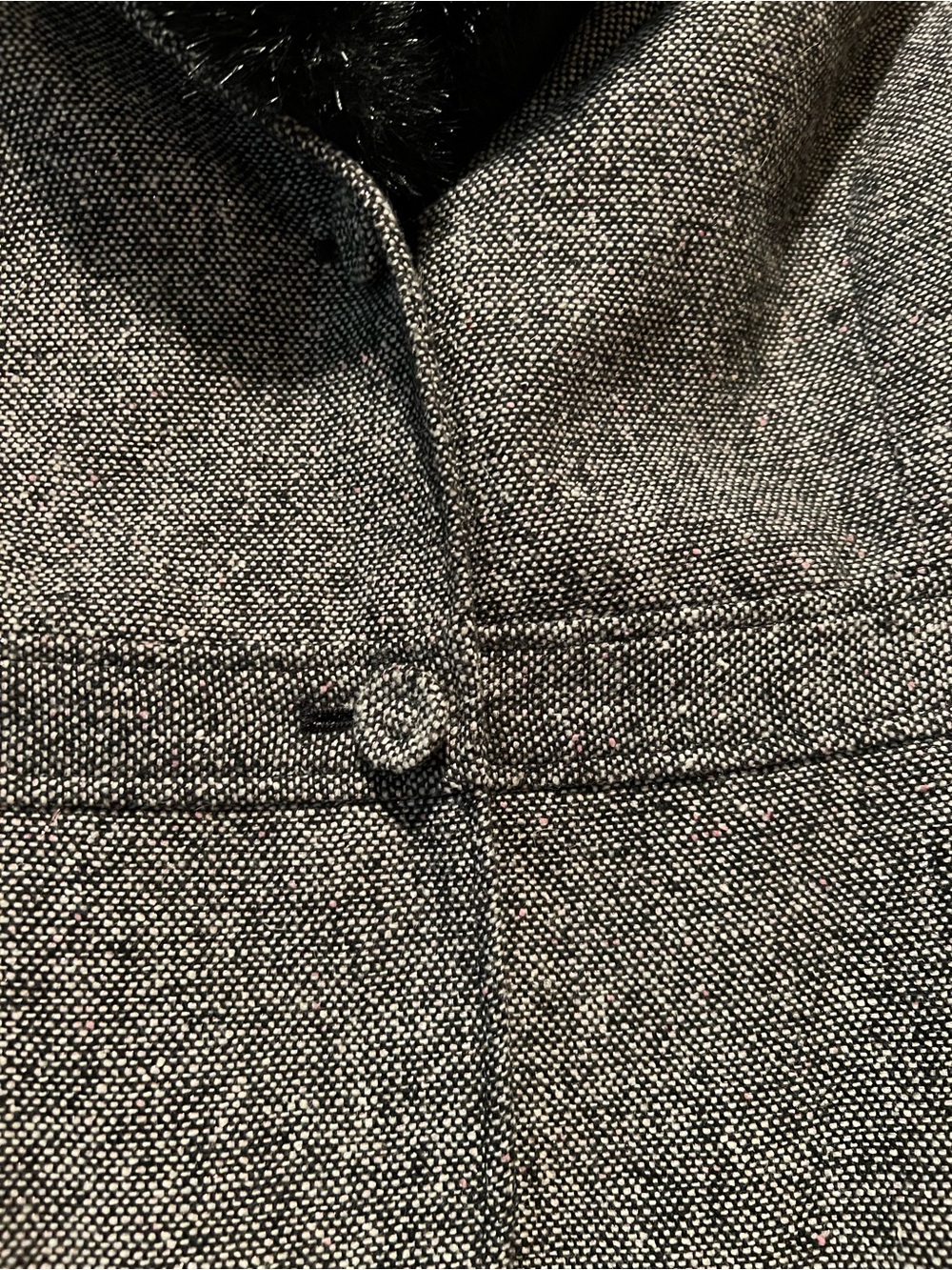 Women's Tweed Jacket with Removable Faux Fur Collar - Picture 5 of 10
